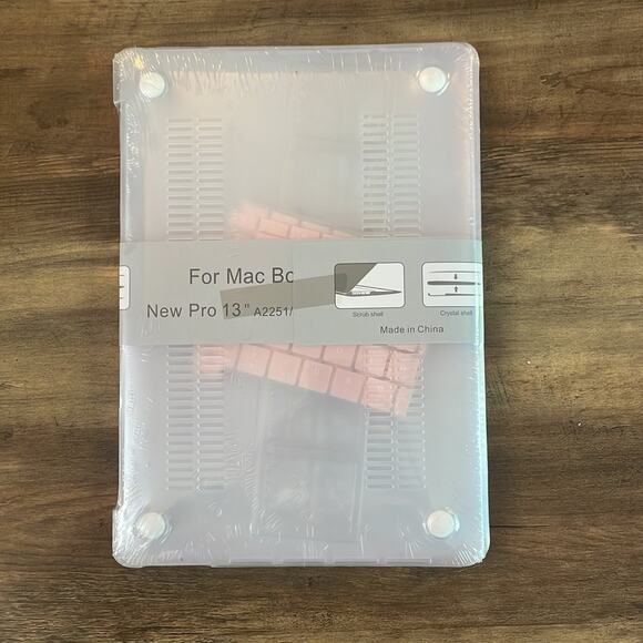 Macbook New Pro 13” years 2016-2020 pink/blue watercolor hardshell case - Picture 2 of 3